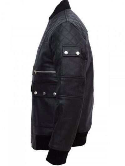 Men’s Black Classic Bomber Real Leather Jacket