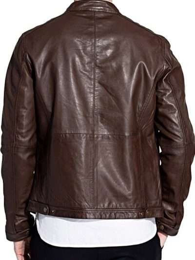 Men Stylish Brown Sheepskin Fashion Leather Jacket