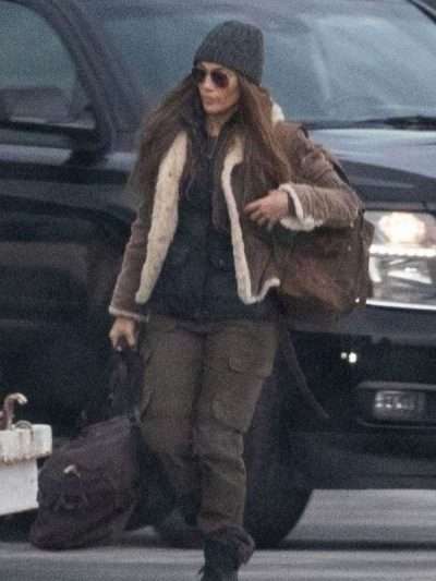 Jennifer Lopez The Mother Brown Shearling Jacket