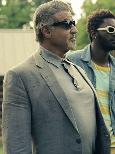 Sylvester Stallone Tulsa King Season 1 Grey Suit