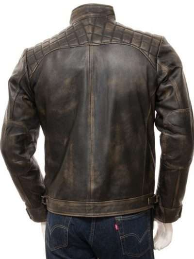 Cafe Racer Men Vintage Brown Leather Jacket