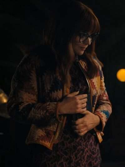 Christina Ricci Wednesday Multi Color Quilted Jacket