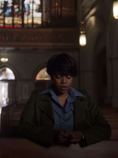 Jerrika Hinton Hunters Green Coat