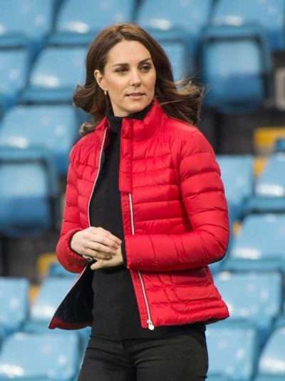 Kate Middleton Catherine Red Puffer Jacket