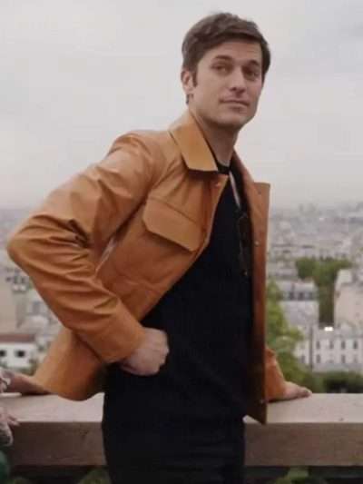 Lucas Bravo Emily in Paris Brown Leather Jacket