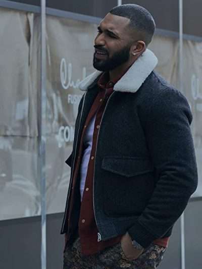 Tyler Lepley Harlem Black Shearling Jacket