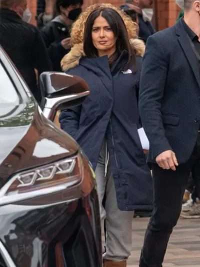 Salma Hayek Magic Mike's Last Dance Blue Coat