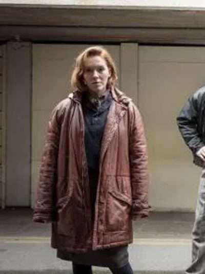 Charlotte Spencer The Gold Brown Leather Coat