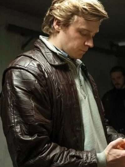 Jack Lowden The Gold Brown Leather Jacket