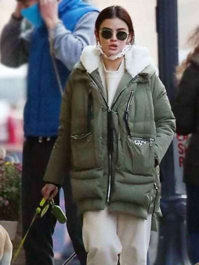 Lucy Hale The Hating Game 2021 Green Jacket