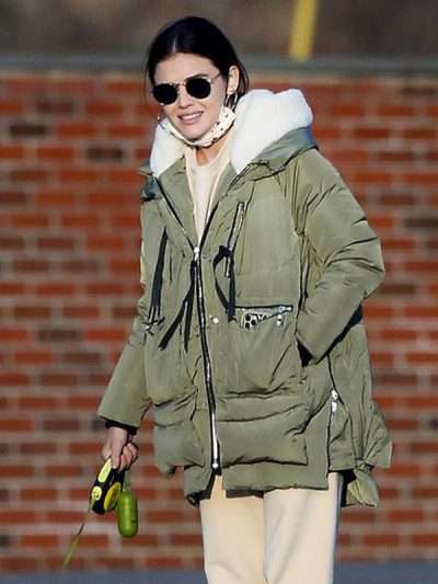 Lucy Hale The Hating Game 2021 Green Hooded Jacket