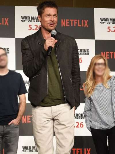 Brad Pitt War Machine 2017 Black Jacket