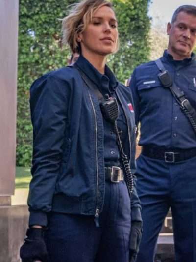 Lucy Donato 9-1-1 Blue Bomber Jacket