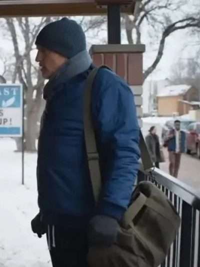 Woody Harrelson Champions Blue Puffer Jacket