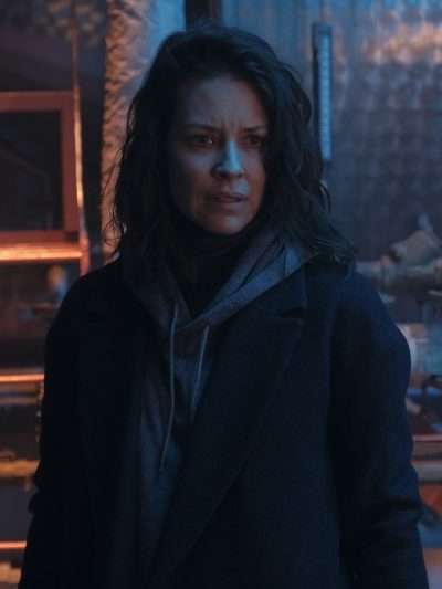 Evangeline Lilly Crisis Black Coat