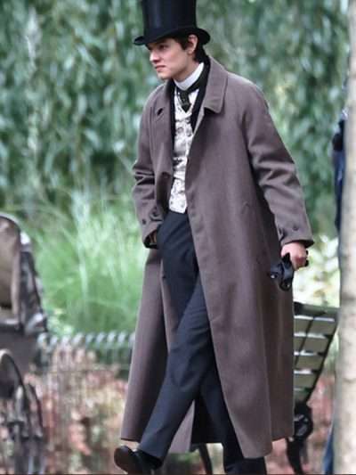 Louis Partridge Enola Holmes 2 Grey Coat