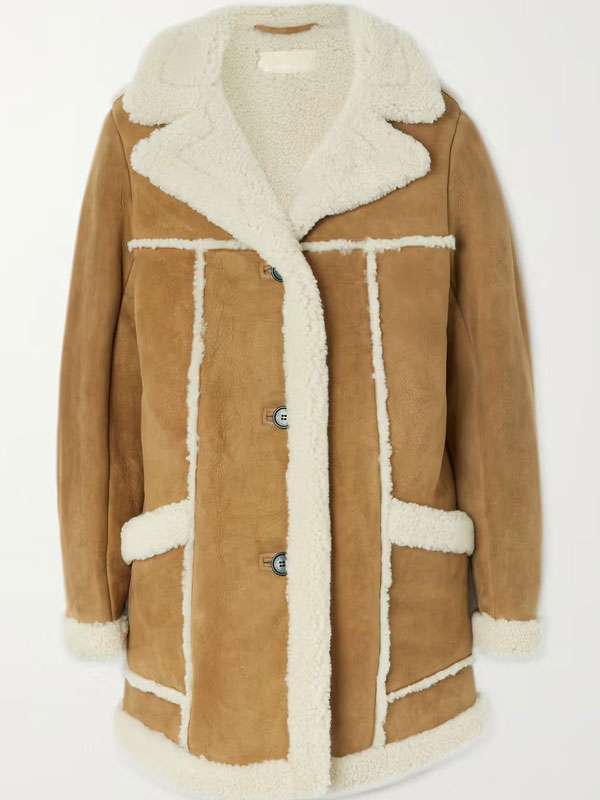 Lana Lang Superman and Lois Suede Leather Shearling Coat