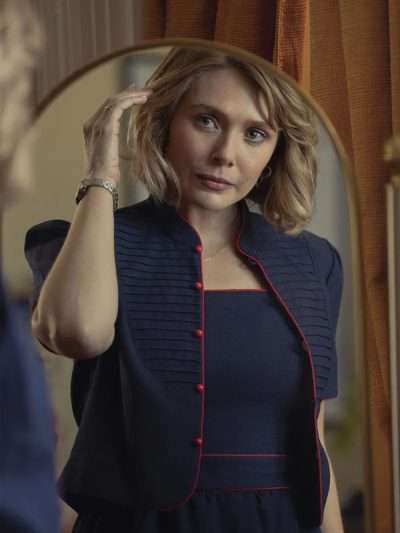 Elizabeth Olsen Love and Death 2023 Blue Jacket