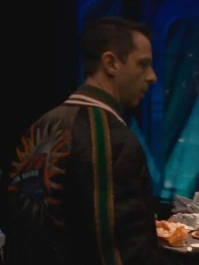 Jeremy Strong Succession S03 Bomber Black Jacket
