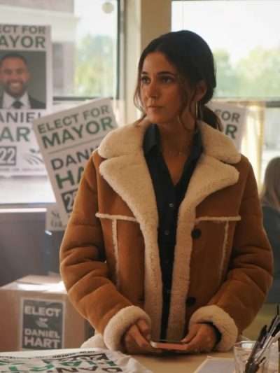 Lana Lang Cushing Superman and Lois Brown Suede Leather Coat