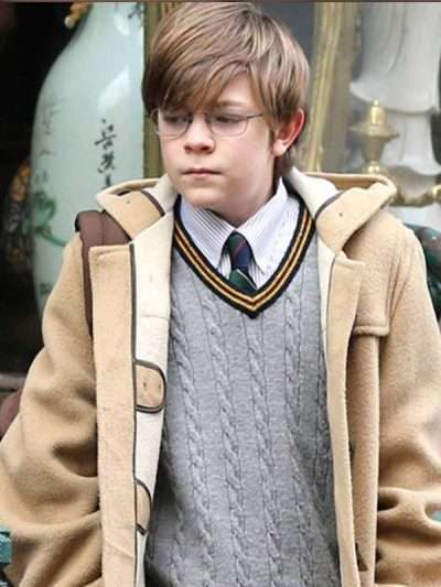 Oakes Fegley The Goldfinch Hooded Beige Coat