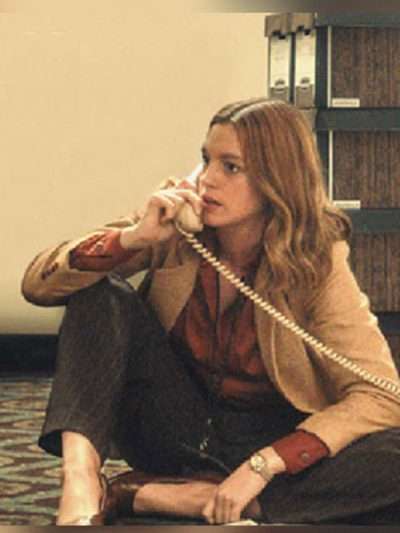 Anne Hathaway The Last Thing He Wanted Beige Blazer
