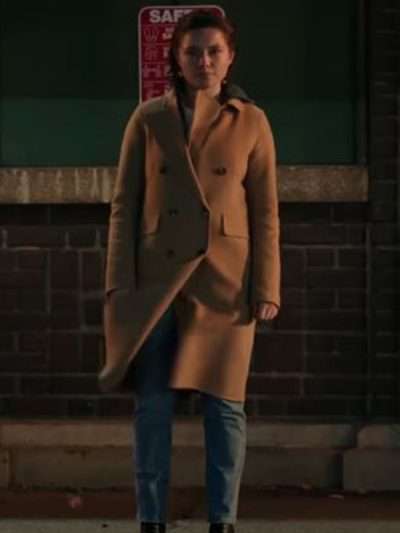 Florence Pugh A Good Person 2023 Brown Coat