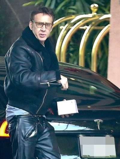 Nicolas Cage Black Leather Jacket