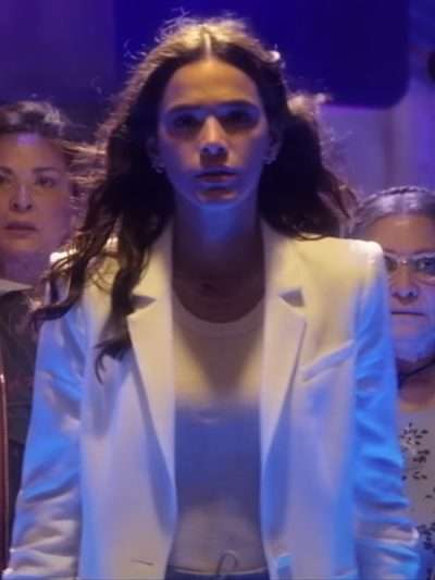 Bruna Marquezine Blue Beetle 2023 White Blazer