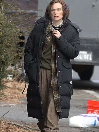 Keira Knightley Boston Strangler Black Puffer Coat