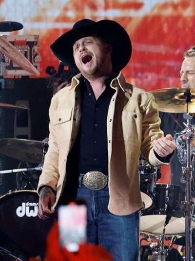 Cody Johnson CMT Awards Brown Leather Jacket