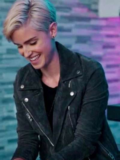 Eve Never Have I Ever Black Suede Leather Jacket