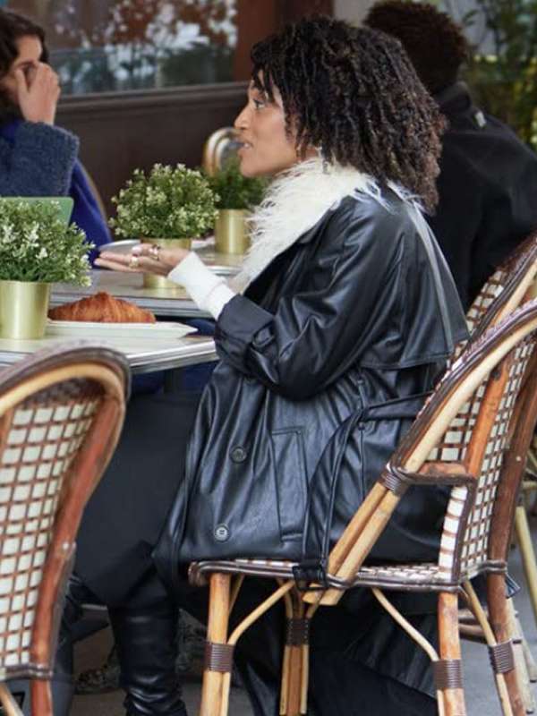 Bethany Brown A Paris Proposal Black Leather Coat