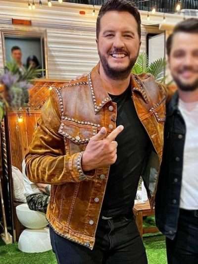 Luke Bryan American Idol Brown Studded Jacket