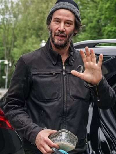 Keanu Reeves John Wick Chapter 4 Black Leather Jacket