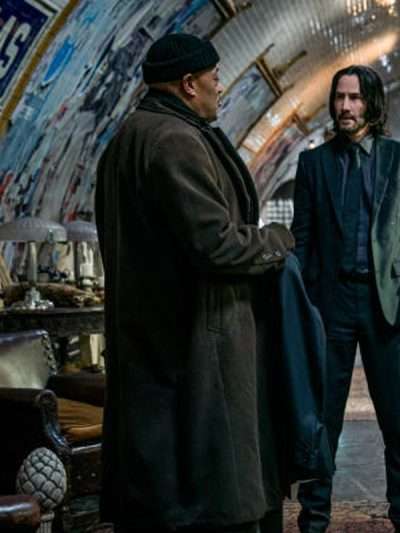 Laurence Fishburne John Wick Chapter 4 Black Trench Coat