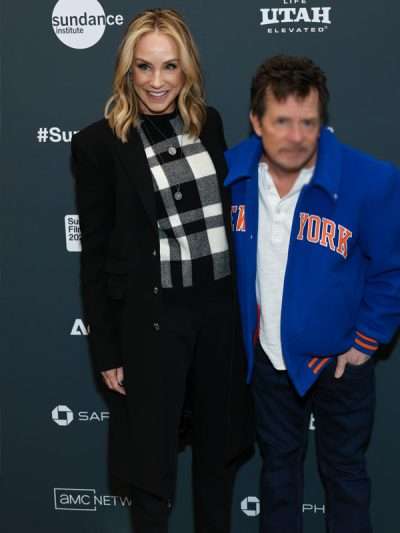Tracy Pollan Still: A Michael J. Fox Movie 2023 Black Coat