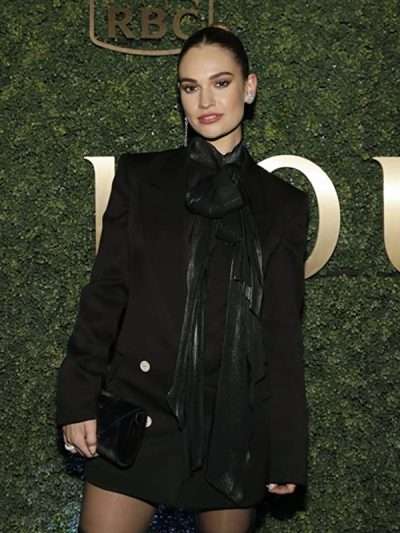Lily James What's Love Got to Do with It Coat