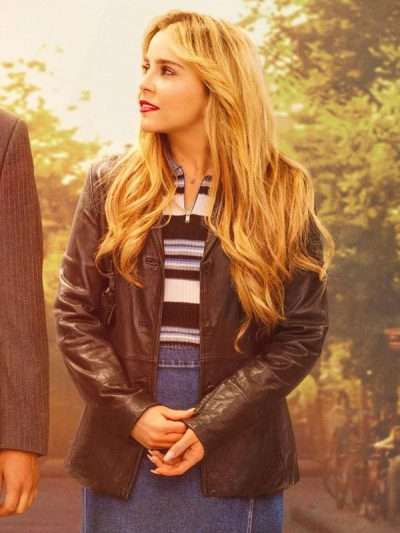 Lindsay Up Here Black Leather Jacket
