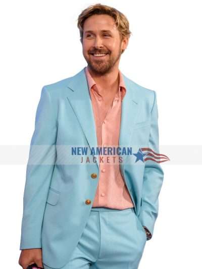 Barbie Movie 2023 Promo Event Ryan Gosling Blue Suit