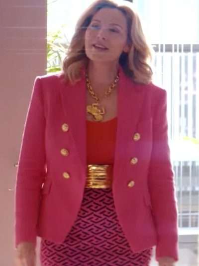 Kim Cattrall Glamorous 2023 Pink Blazer