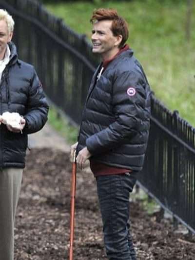 Crowley Good Omens Black Quilted Puffer Jacket