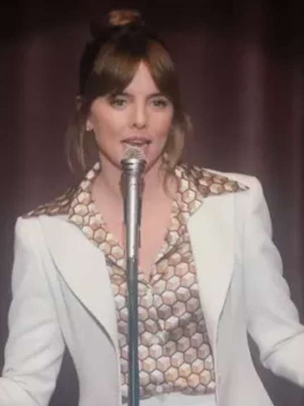 Ophelia Lovibond Minx 2023 White Blazer