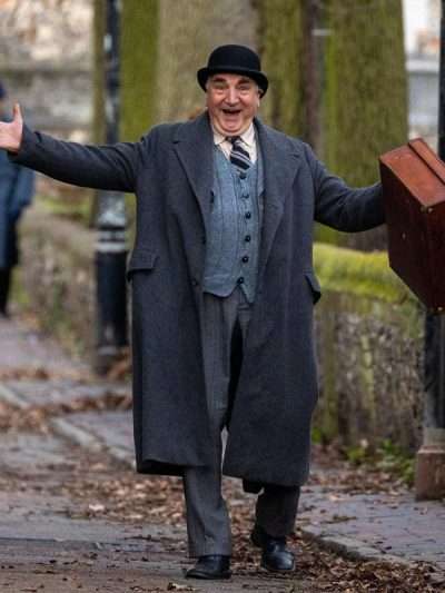 Jim Carter Wonka 2023 Grey Wool Coat