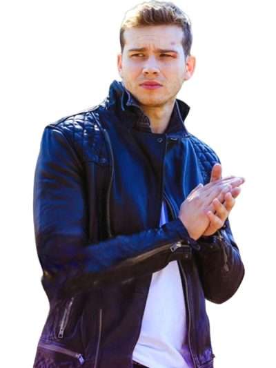 TV Series 9-1-1 Oliver Stark Black (Buck) Quilted Biker Leather Jacket