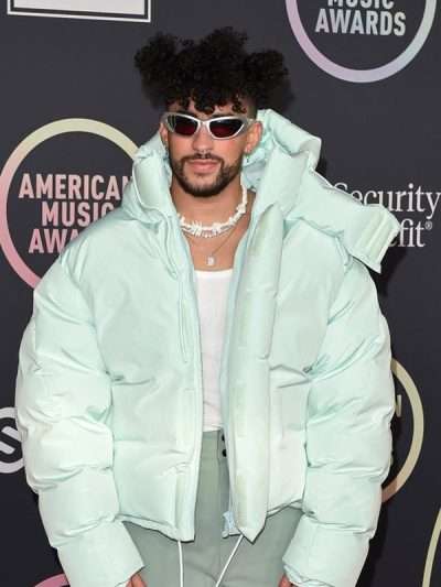 Bad Bunny American Music Awards Mint Puffer Jacket