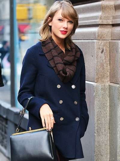 Taylor Swift Street Style Blue peacoat