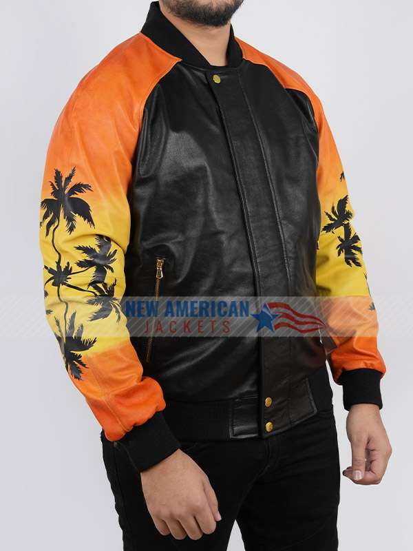 David Hasselhoff Kung Fury Cobra Bomber Leather Jacket