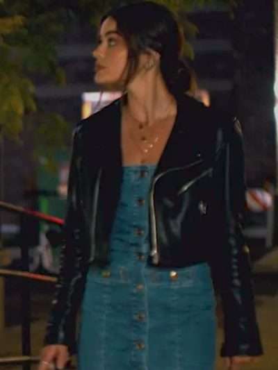 Lucy Hale Puppy Love 2023 Black Leather Jacket