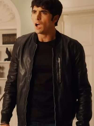 Taylor Zakhar Perez Red, White & Royal Blue 2023 Black Leather Jacket